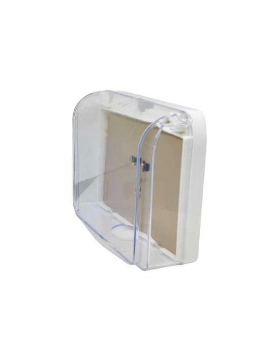 Grazen Weatherproof Cover Transparent with 1 Gang Universal Outlet with Ground 16A 220V WC-019-W+GW-012