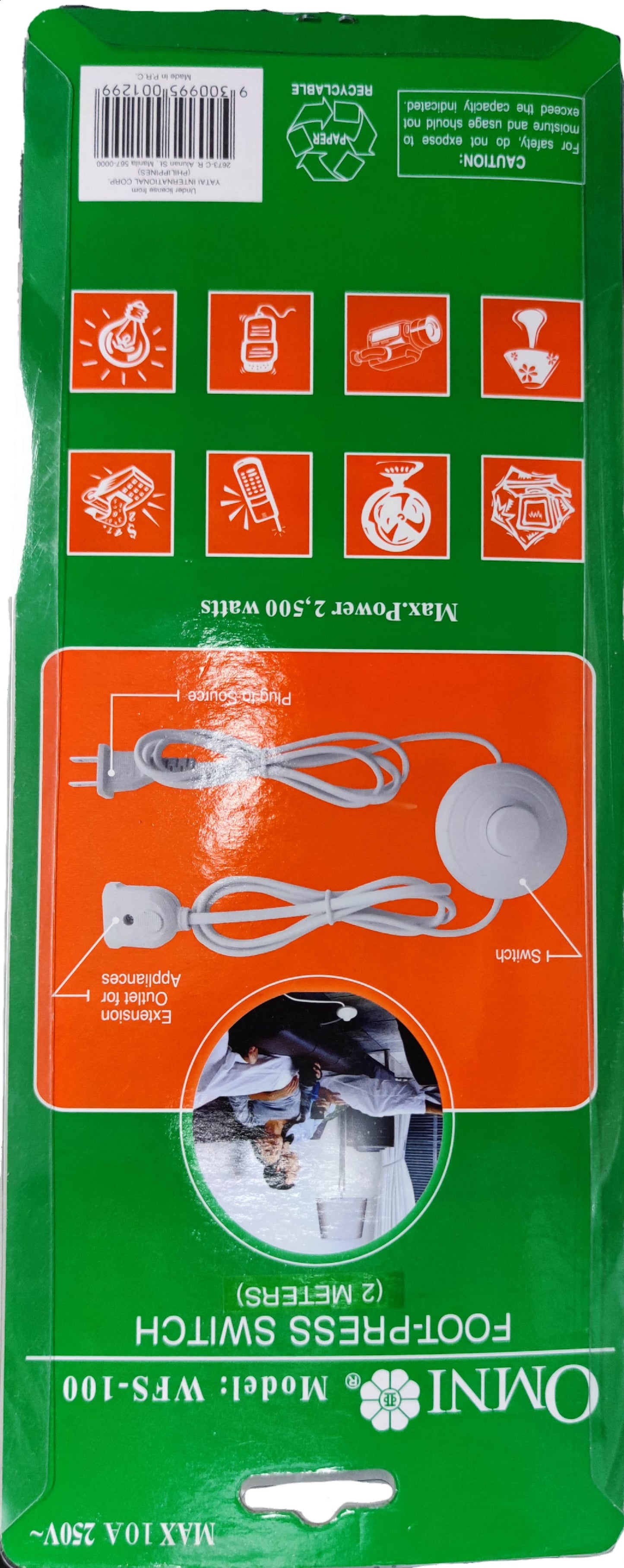 Omni Foot Press Switch 10A 250V WFS-100