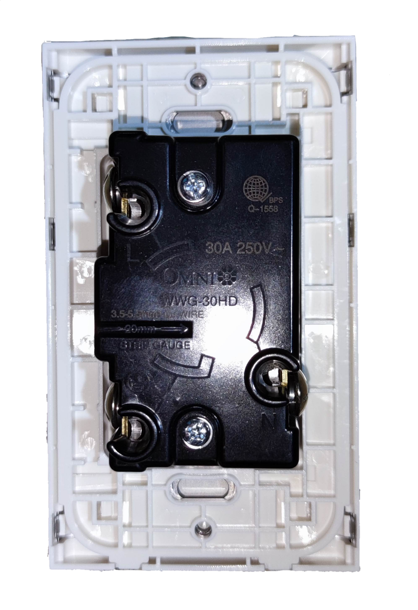 Omni 30A Twistlock Outlet with Plate 220V , 30A Twist Lock Outlet with Plate Cover 2P+E WWG-30HD, High Power Heavy Duty Outlet with Plate