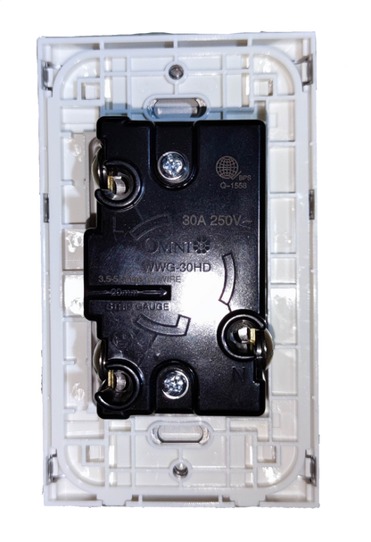 Omni 30A Twistlock Outlet with Plate 220V , 30A Twist Lock Outlet with Plate Cover 2P+E WWG-30HD, High Power Heavy Duty Outlet with Plate