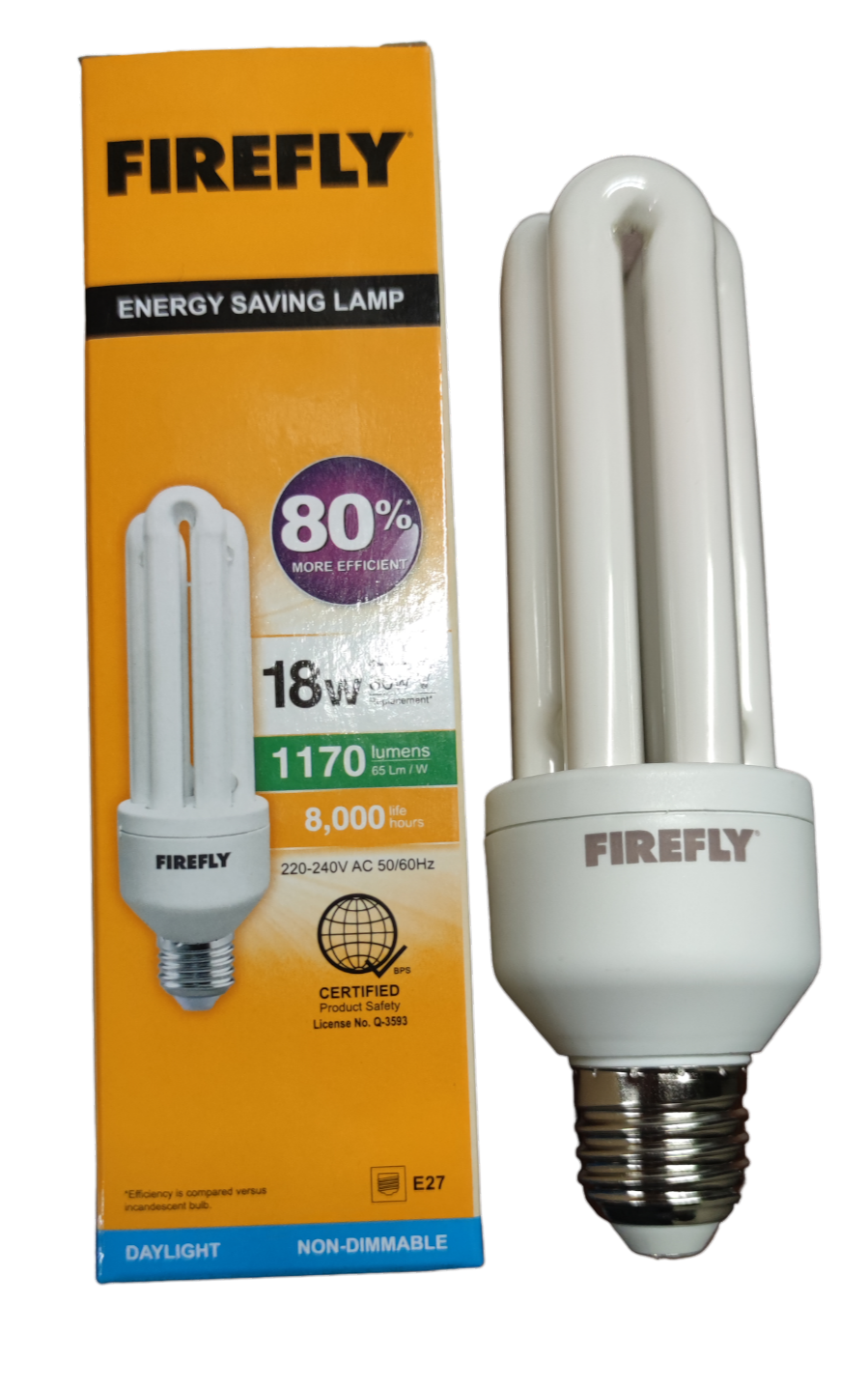 Firefly 18W CFL E27 3U 220V Available in Daylight 6500K or Warm White 3000K