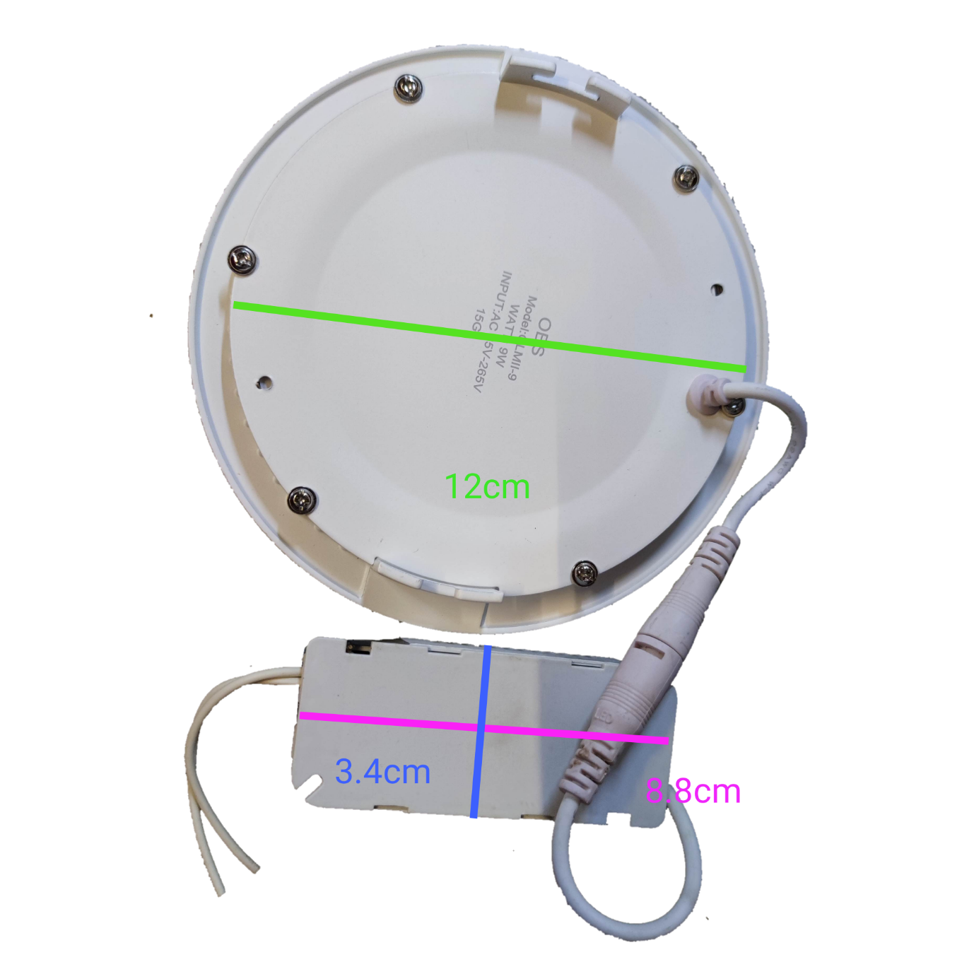 OES 9W LED downlight slim daylight 6500K 220V with compact design and easy wiring for modern spaces