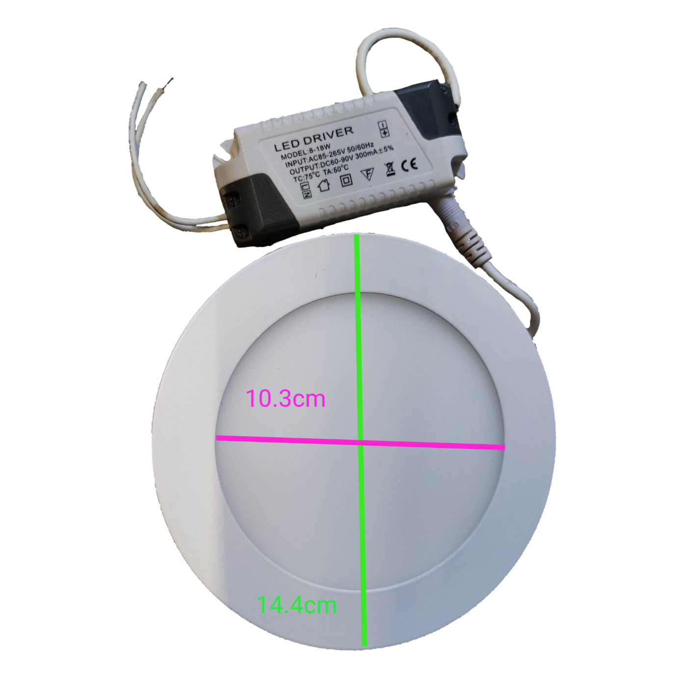 OES 9W LED downlight slim daylight 6500K 220V with a 10.3cm diameter and 14.4cm width