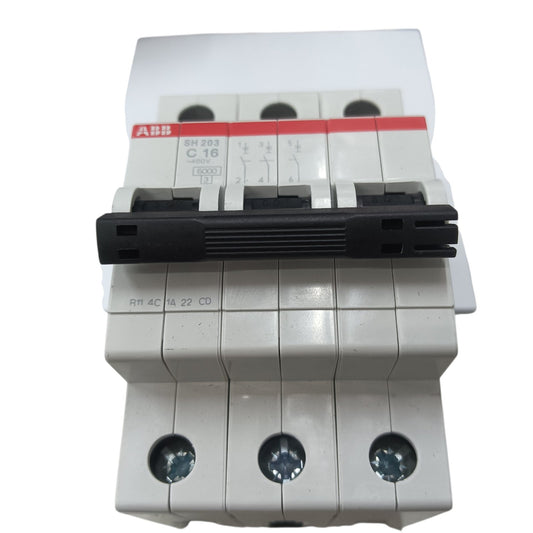 ABB 16A 3 Pole Miniature Circuit Breaker MCB 6KAIC 220V SH203-C16