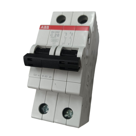 ABB 20A 2 Pole Miniature Circuit Breaker MCB 6KAIC 220V SH202-C20