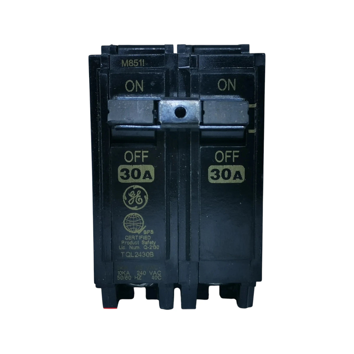 ABB 30A 2 Pole Single Phase Plug-in Circuit Breaker with ON and OFF Labels