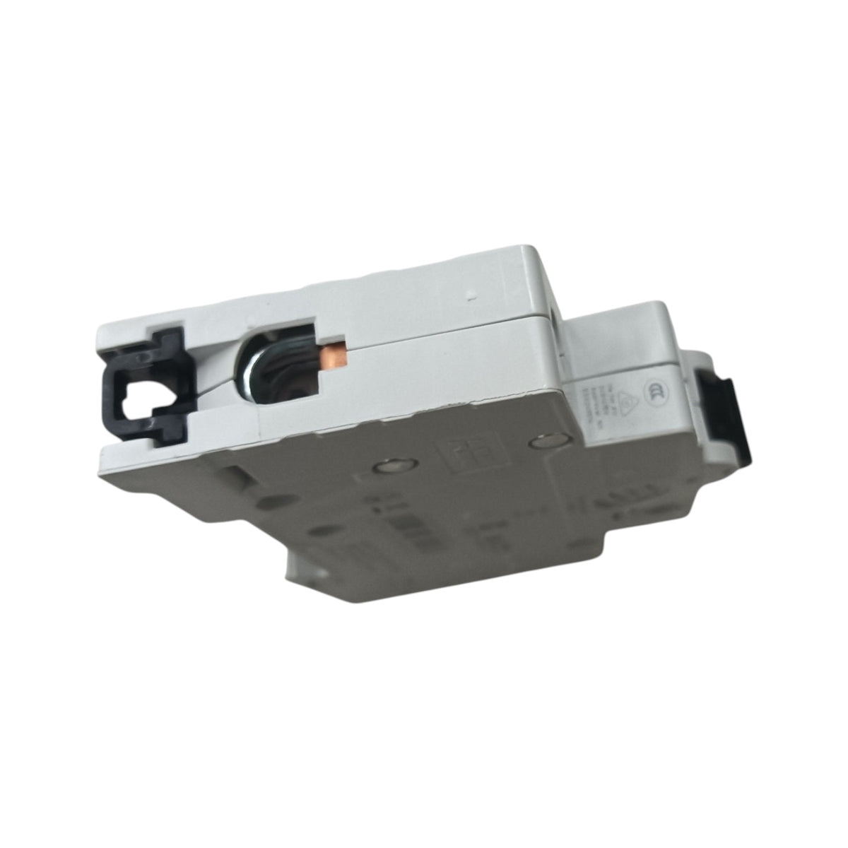 A gray electrical component or module with black plastic connectors and a small copper terminal, shown on a plain white background.