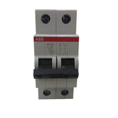 ABB MCB Miniature Circuit Breaker  6A 2  Pole 6 Kaic 220v SH202-C6