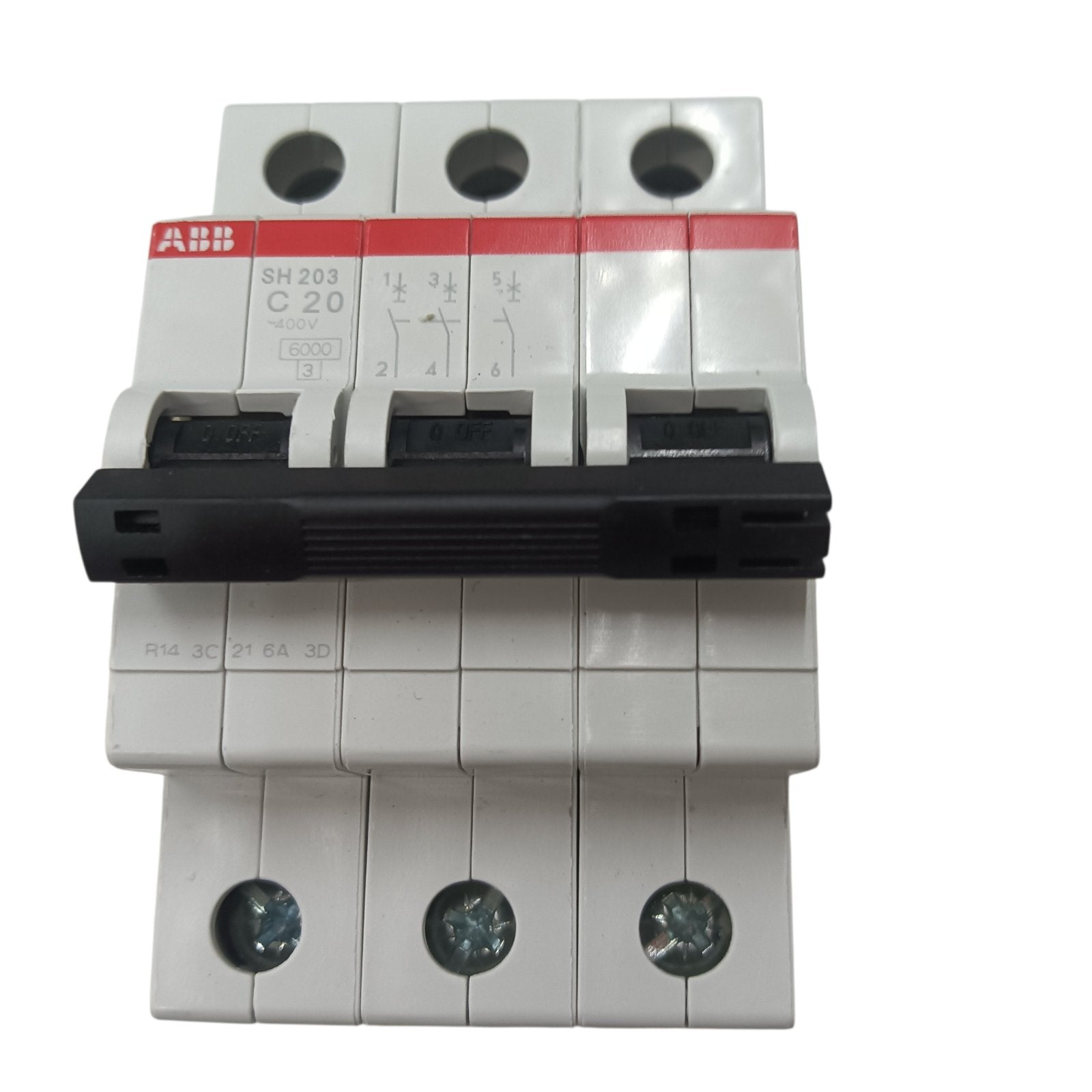 ABB Miniature Circuit Breaker 20A 3 Pole MCB 6 Kaic 400V SH203-C20