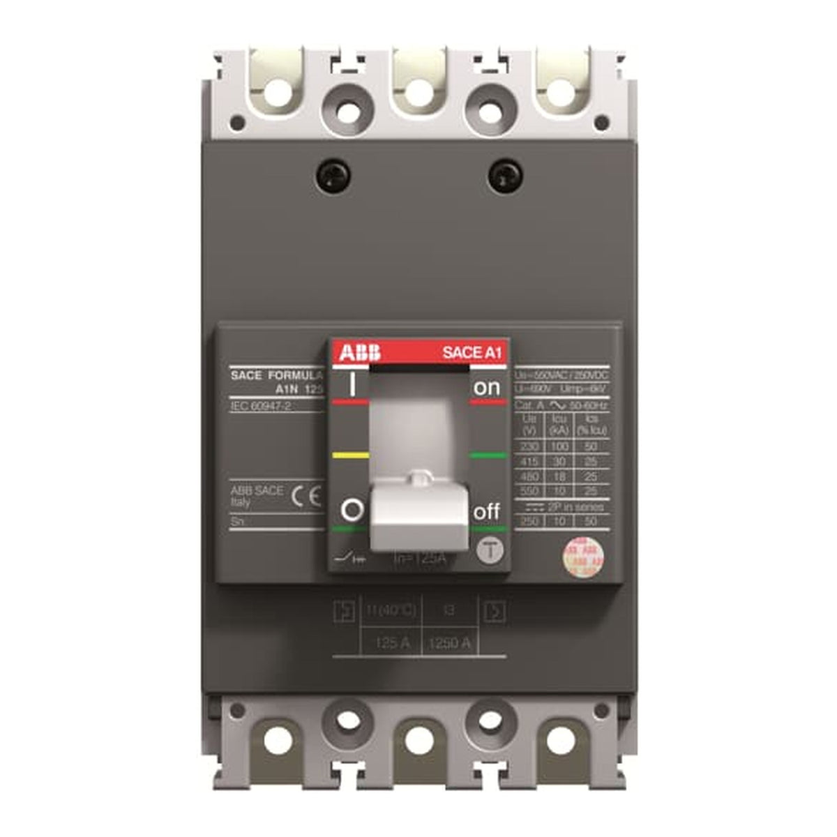 ABB SACE Formula A1 125AF 3 Pole MCCB front view