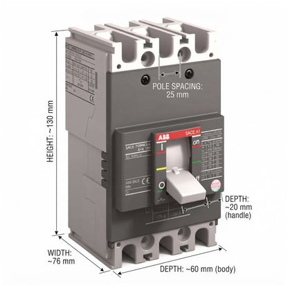 ABB SACE 32A 3P Industrial Circuit Breaker MCCB 125AF 30KAIC 220V SACE A1C125AF-3P32A