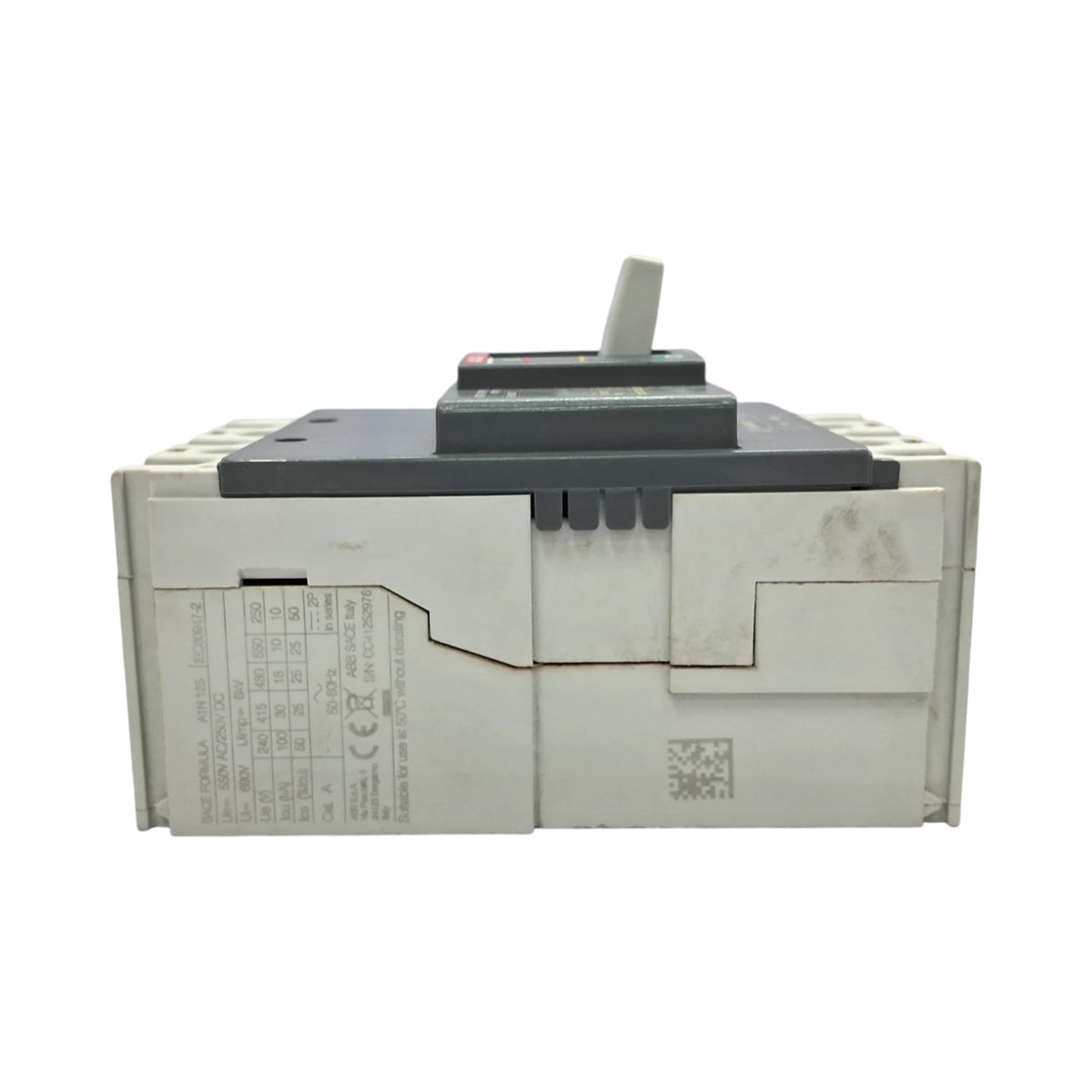 A Siemens modular electrical contact module, model 6DD1620, featuring a white plastic housing with printed technical specifications and a dark gray top cover with a switch handle, shown against a plain white background.