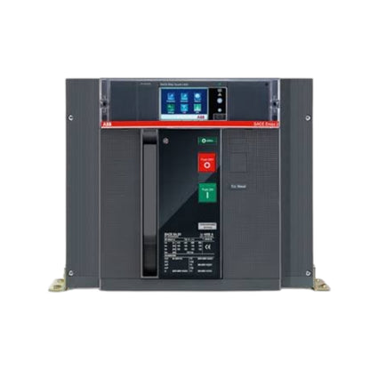 A large industrial electrical power unit, specifically a Siemens SIMATIC S7 ABB IGBT Module, featuring a dark gray metal casing with a front panel containing a digital screen, red and green buttons, and terminal connectors at the base.