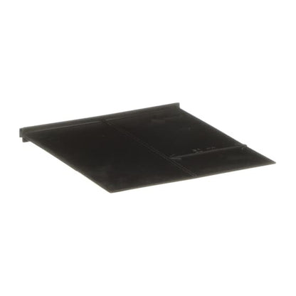 A black rectangular plastic or rubber panel with a raised lip on one side, shown at an angle on a plain white background.