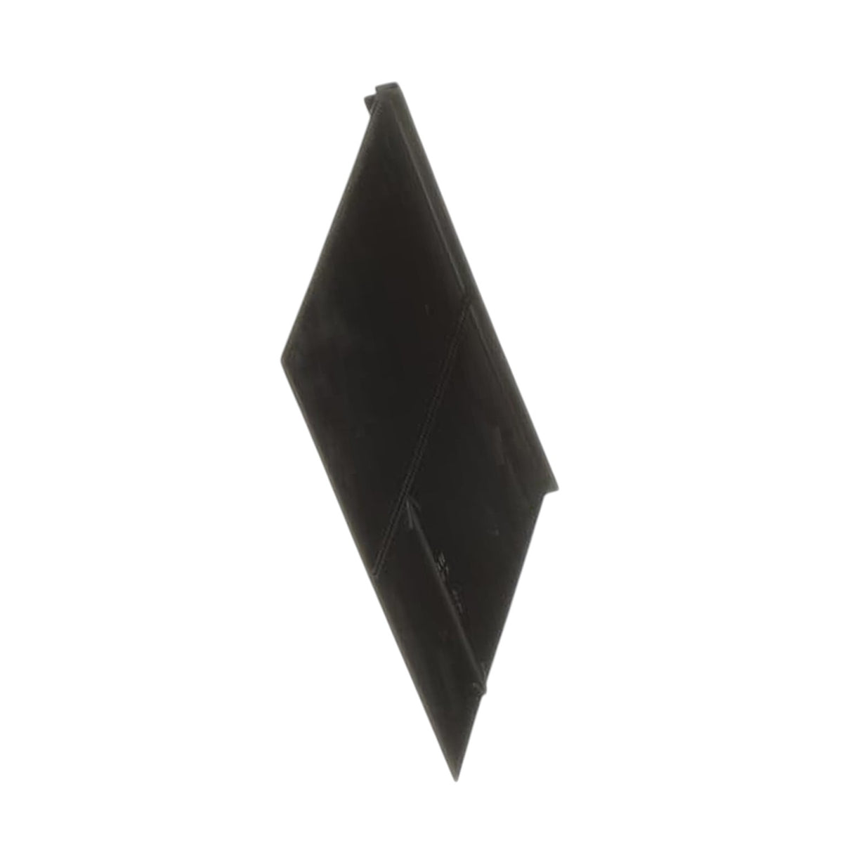 A single black, diamond-shaped plastic or rubber component with folded edges, shown against a plain white background.