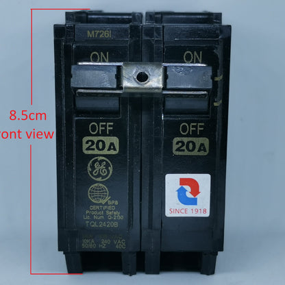 ABB or GE Circuit Breaker 20A 2 Pole 10KAIC 220V Single Phase Plug-in Single Phase TQL2420B