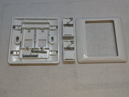 Electx electrical supply industrial 2 port wall plate components in white including frame and switches