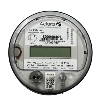 Aclara KV2C FM3S KWH Electric Meter CT Rated Single Phase 2 Wire 120V-480VAC 5 Jaws