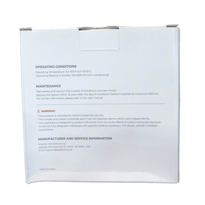 Aegislink Smoke Alarm with Carbon Monoxide system packaging for home safety and security
