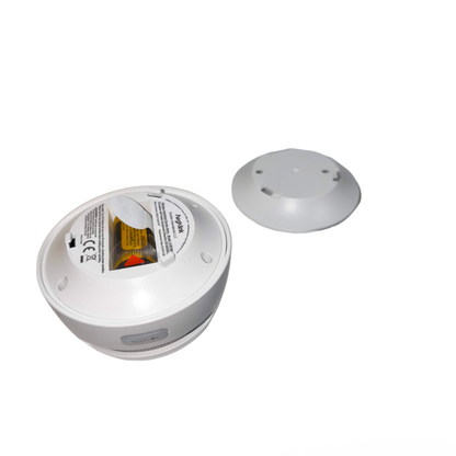Aegislink wireless interlinked smoke alarm device with mounting base for home safety