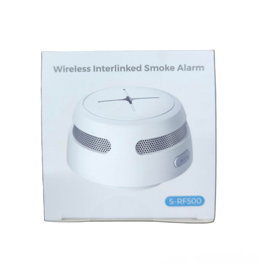 Aegislink wireless interlinked smoke alarm white compact design model S-RF500