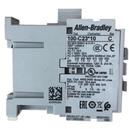 Allen Bradley 100-C23L10 Magnetic Contactor – 23A 208-240V AC Coil