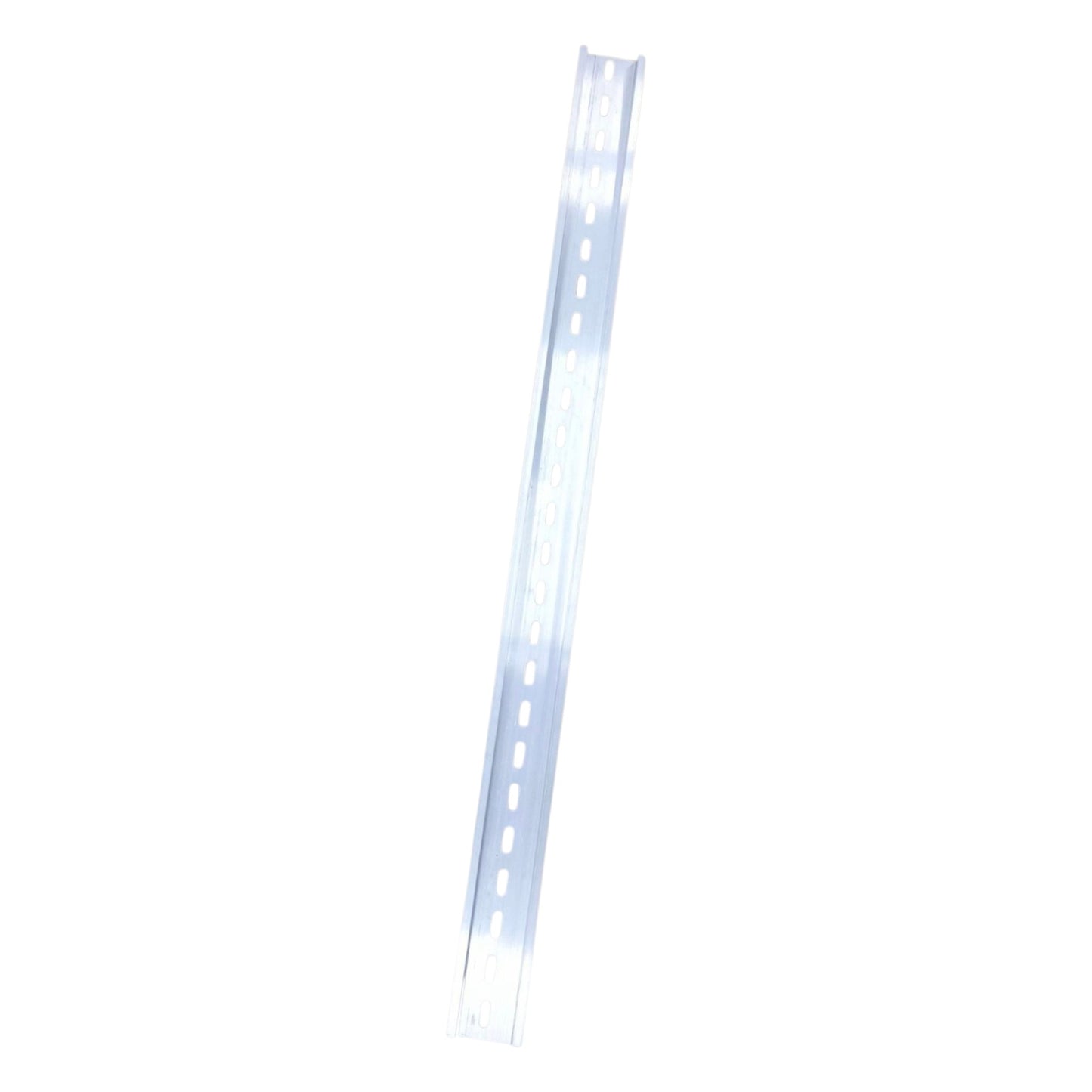 Long, thin white object on a white background