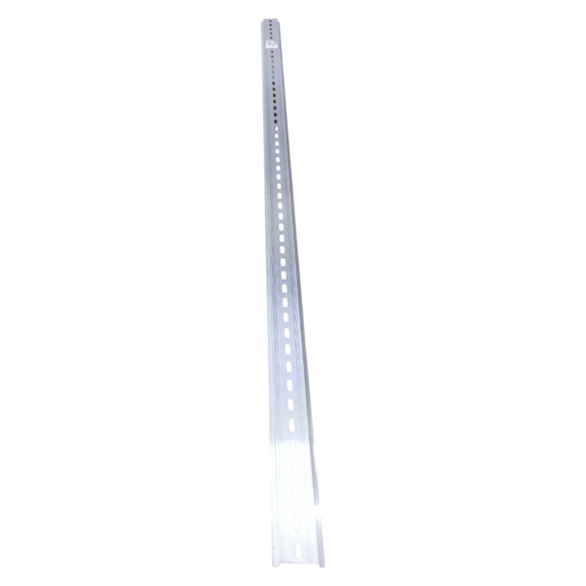 White plastic strip with slits on a white background