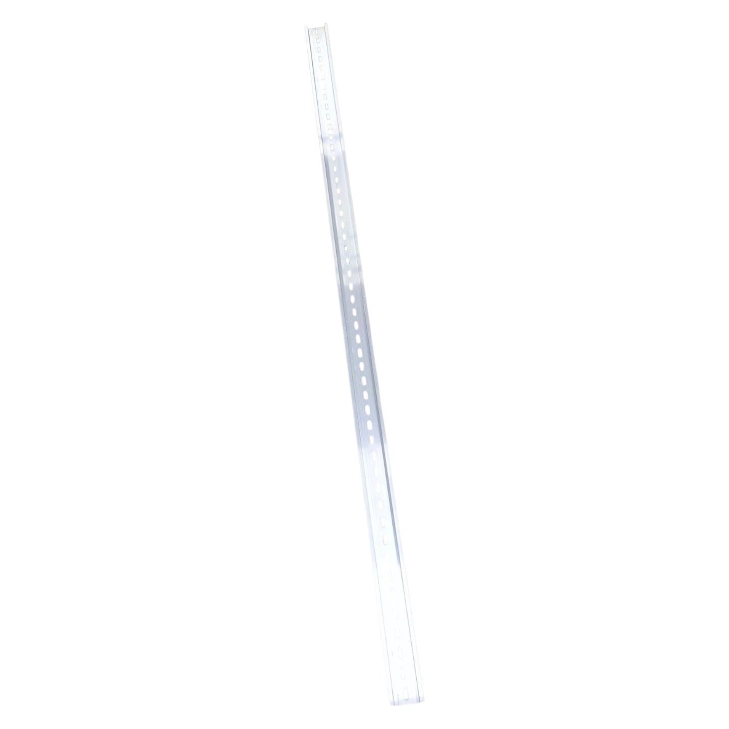 White ruler with measurement markings on a white background