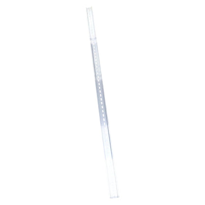 White ruler with measurement markings on a white background