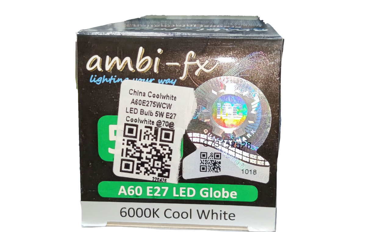 Ambi-fx 5W E27 LED bulb 6000K cool white A60 LED globe packaging box