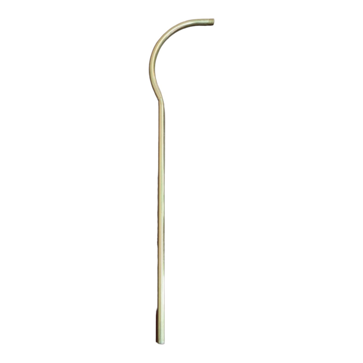 A single long metal rod with a curved hook-like top and a straight lower section, shown on a plain white background.