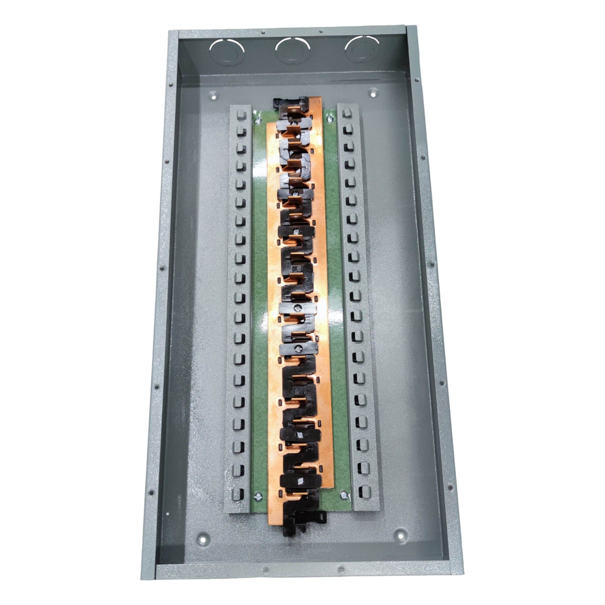 Electrical panel with wiring on a white background