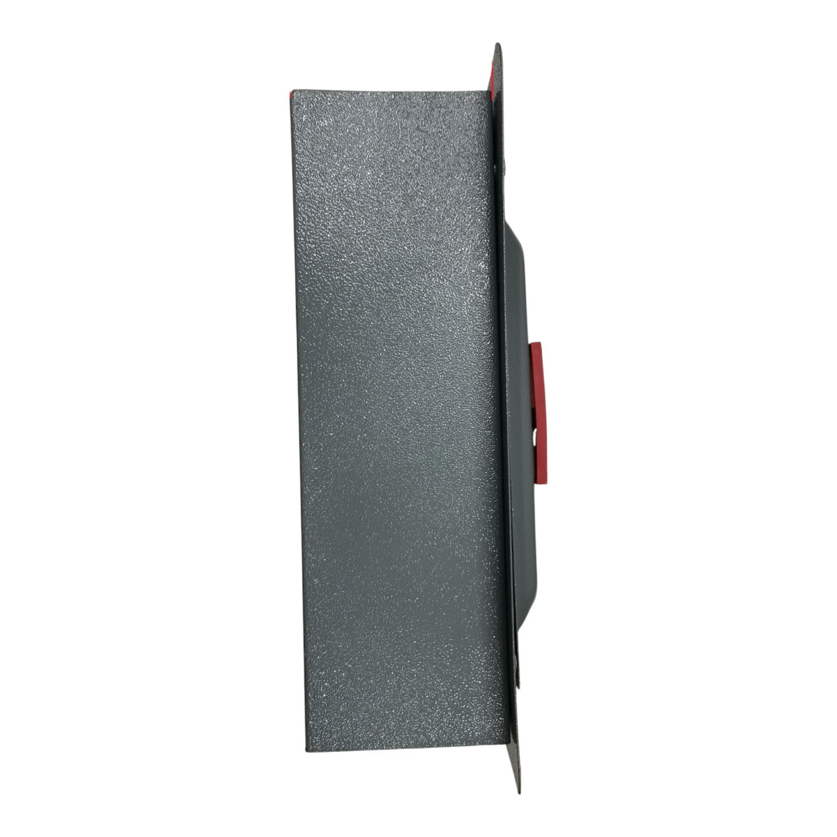 Side view of a gray speaker on a white background