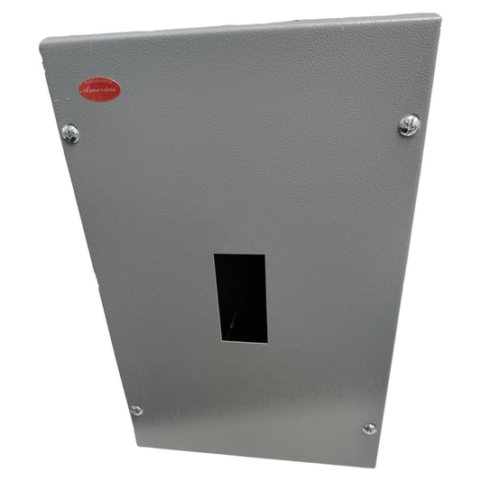 Metallic box with a small rectangular cutout on a white background America Nema 1 Circuit Breaker Enclosure For TQD Type 2 Pole Or 3 Pole Breaker Panel Board Single Breaker Electx Electrical Supply