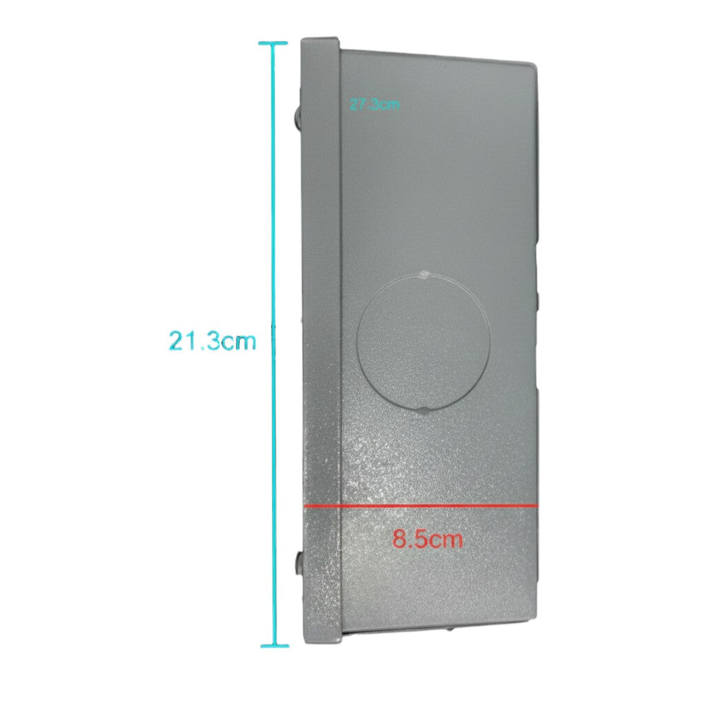 Gray electronic device with measurements on a white background America Nema 1 Circuit Breaker Enclosure For TQD Type 2 Pole Or 3 Pole Breaker Panel Board Single Breaker Electx Electrical Supply