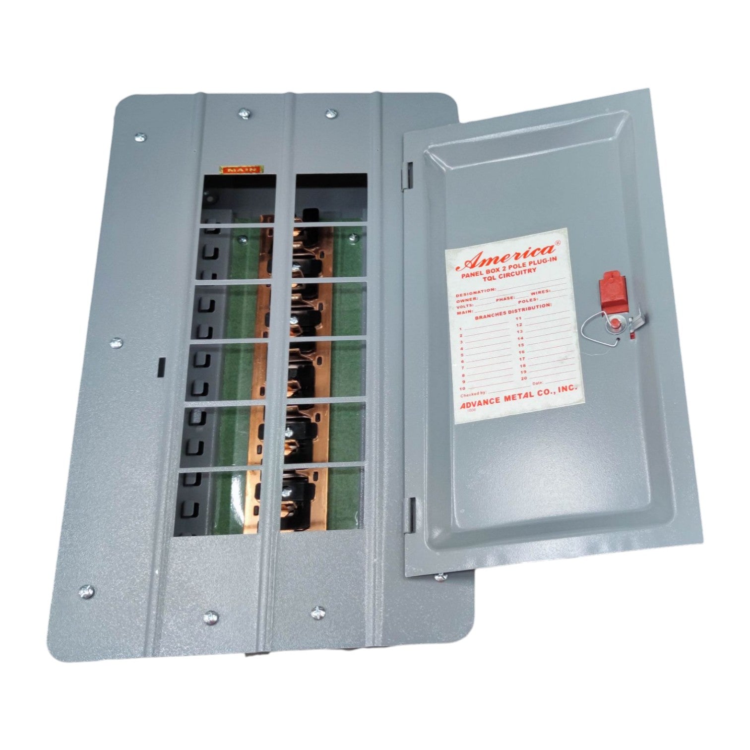 America Panel Board 6X6 For 2 Pole Plug In Circuit Breaker Side Main 1 ...