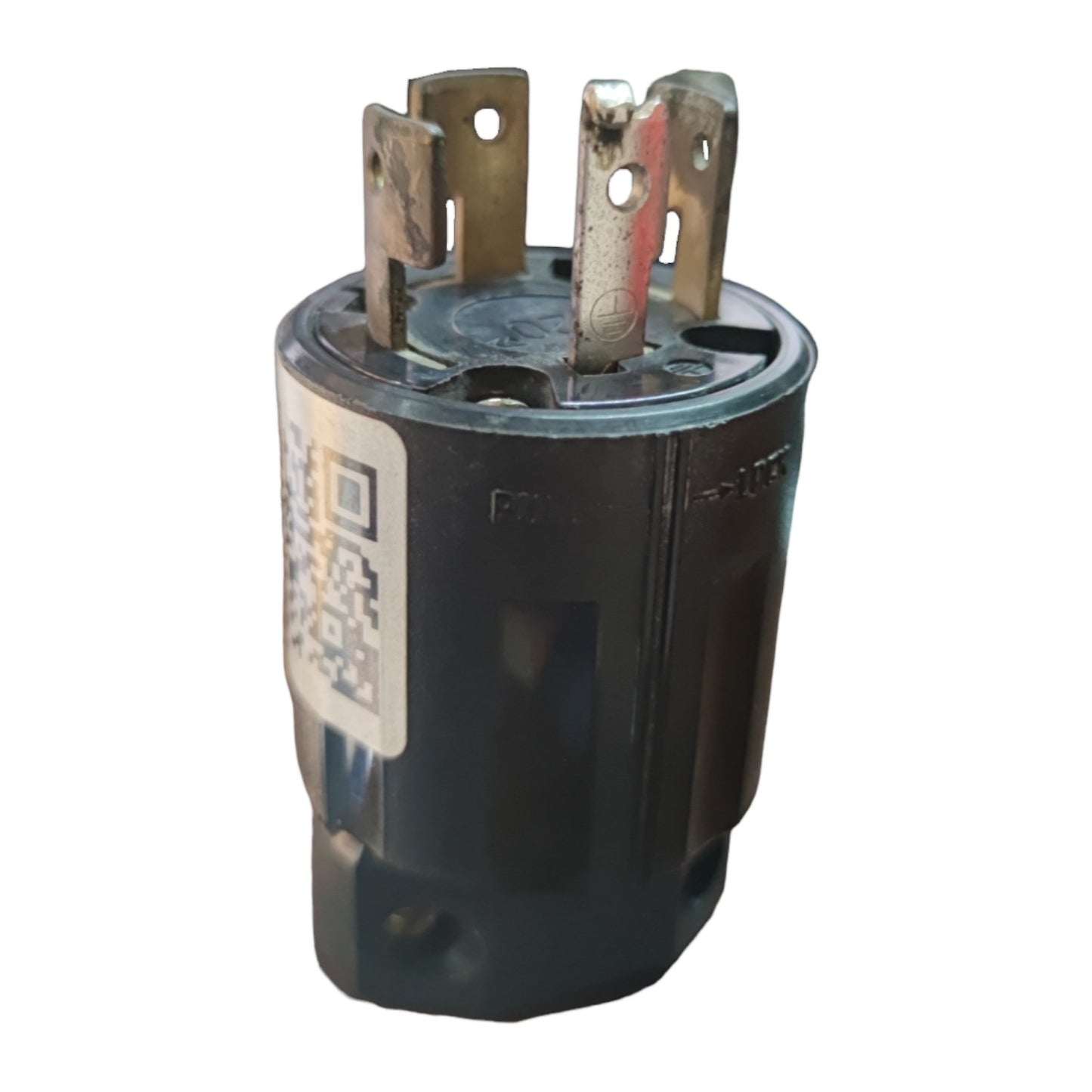 Black electrical plug with metallic contacts on a white background American Denki 20A 250V 3P+E Twist Lock Plug 41-20116 Twistlock Plug Twist to Lock Electx Electrical Supply