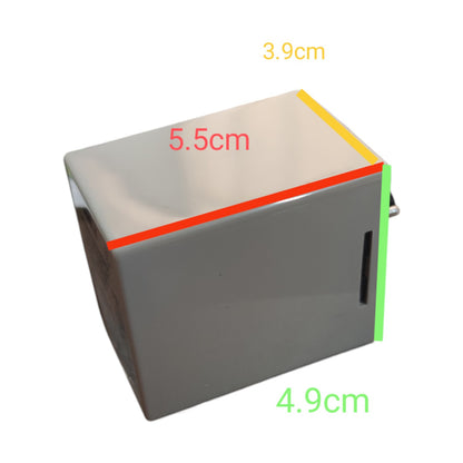 Rectangular box with dimensions labeled on a white background