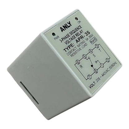 Anly 3-phase sequence voltage relay on a white background