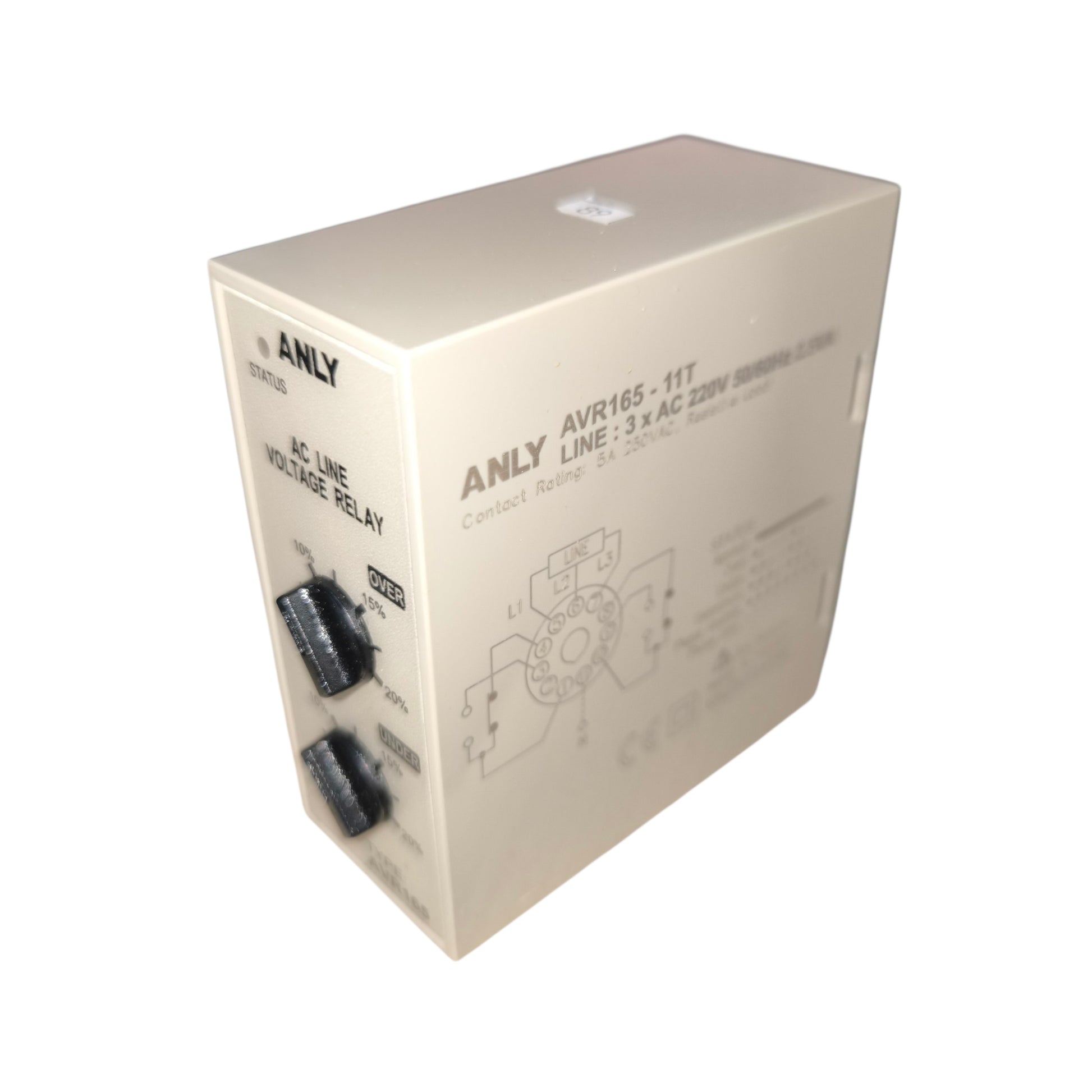 Rectangular electronic device with 'ANLY' branding on a white background