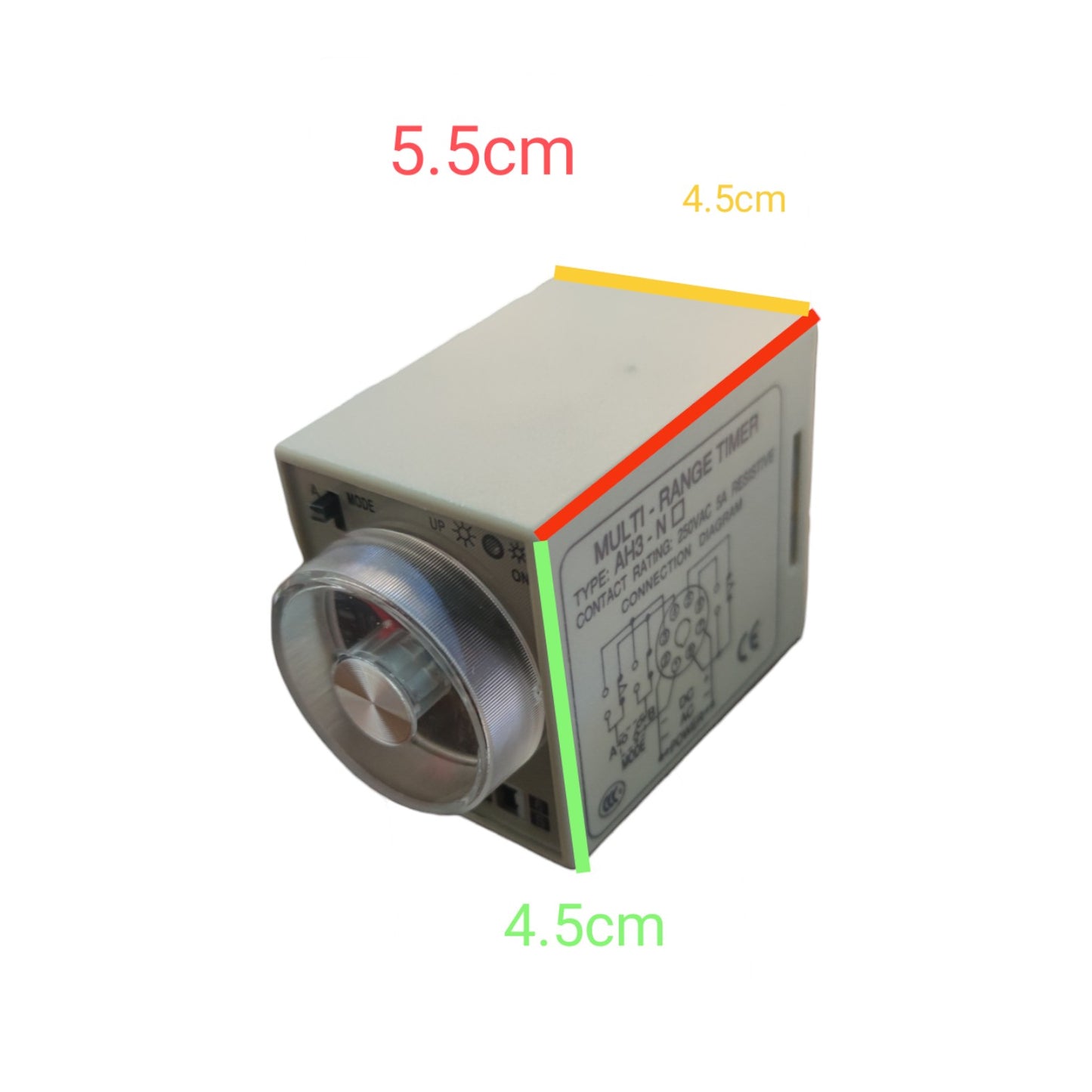 Rectangular mechanical component with dimensions labeled on a white background