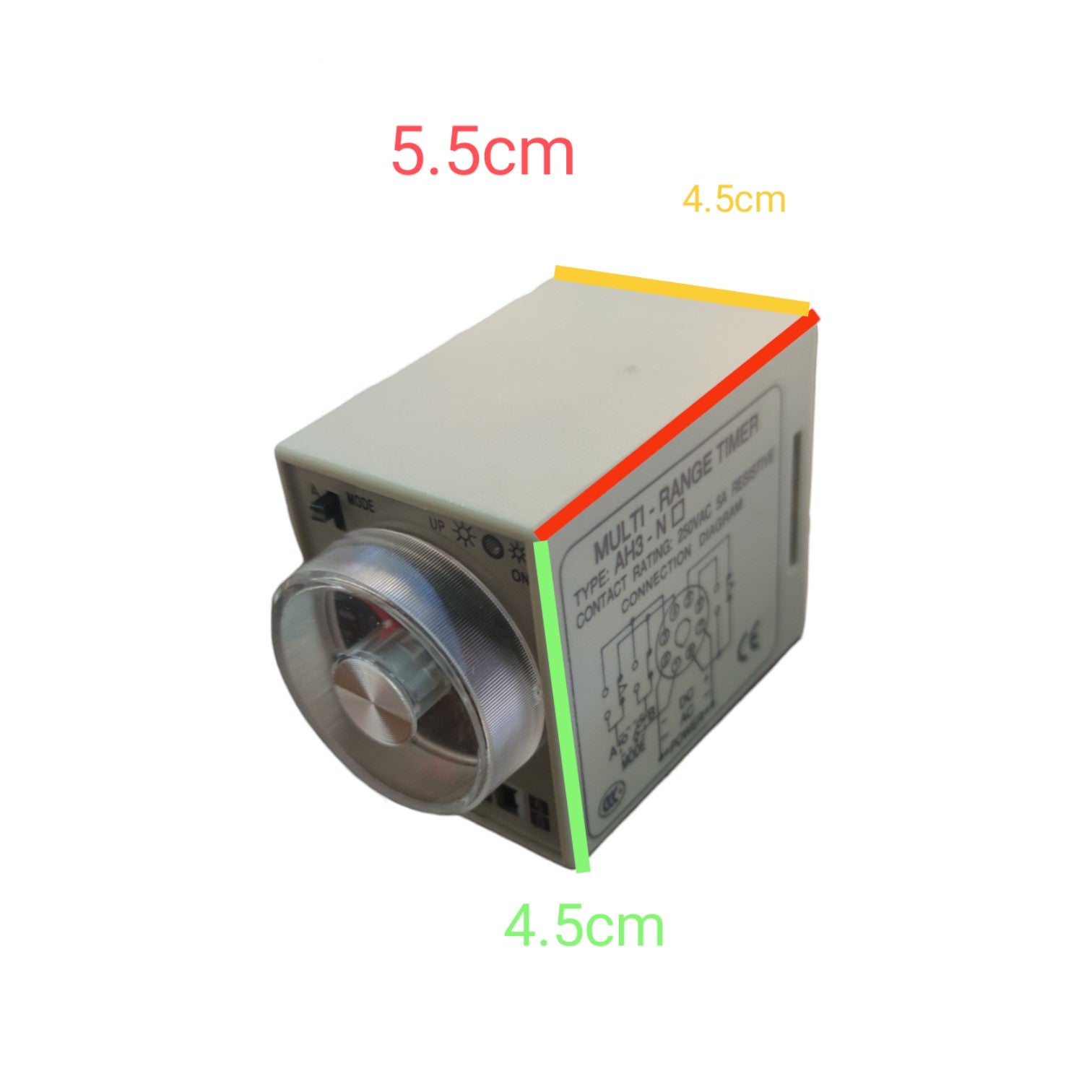Rectangular mechanical component with dimensions labeled on a white background