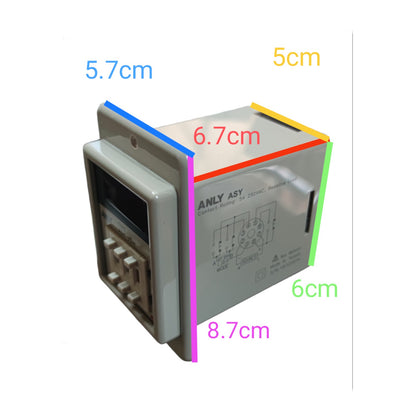 Rectangular electronic component with dimensions labeled on a white background