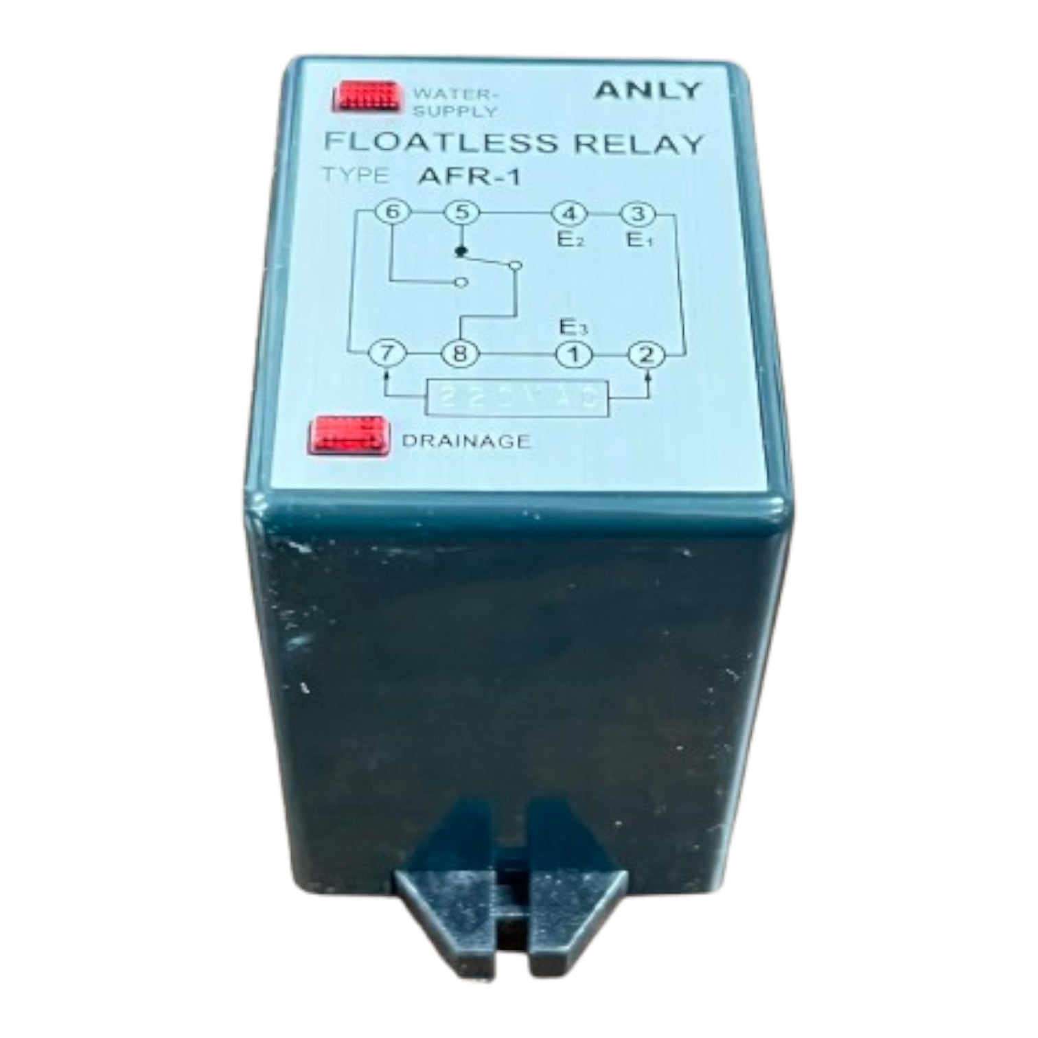 Floatless relay with 'ANLY' branding on a white background