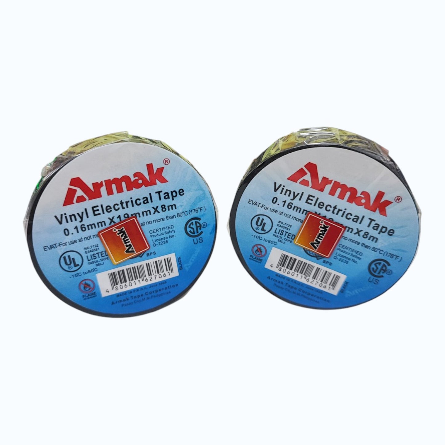 Armak Electrical Tape,Vinyl Electrical Tape 0.16mm × 19mm × 8meters Black