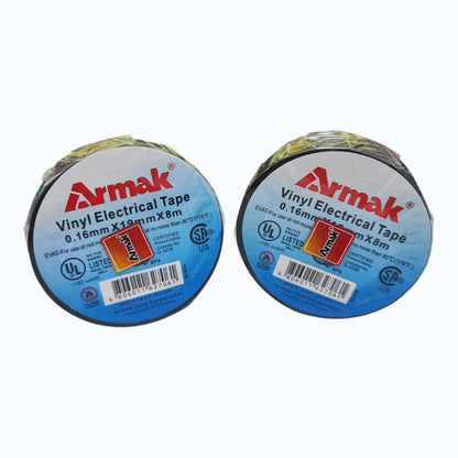 Armak Electrical Tape,Vinyl Electrical Tape 0.16mm × 19mm × 8meters Black