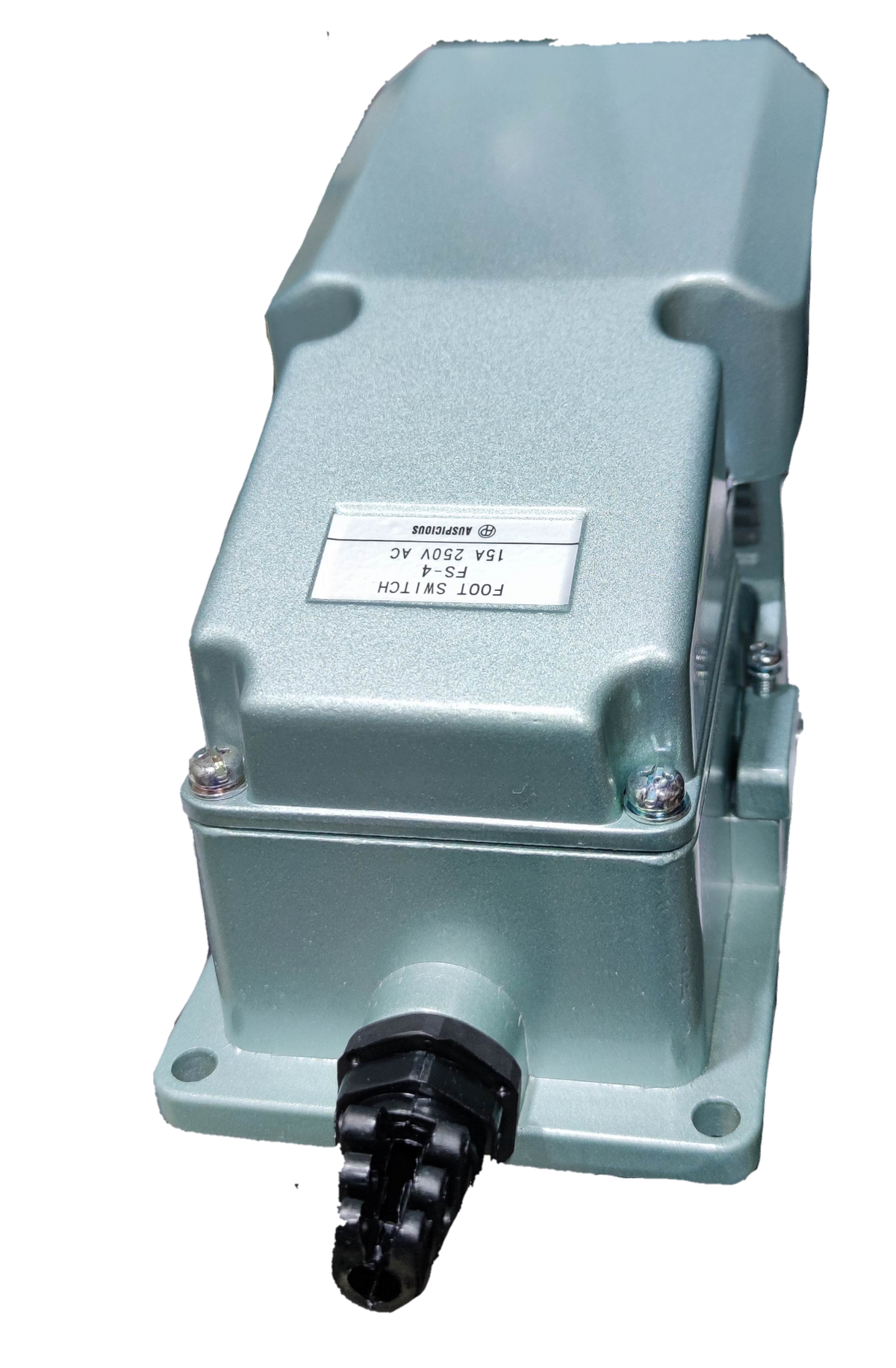 Auspicious 15A foot switch industrial grade with metal casing and cable connection