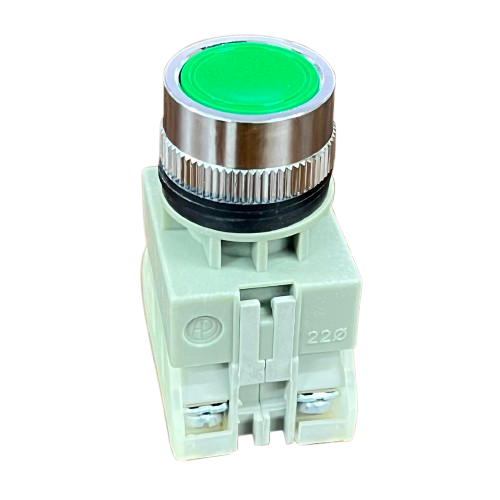 Auspicious 22mm Green Push Button Switch 3A 220V 1NO 1NC