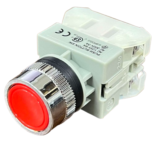 Auspicious 3A 220V Push Button Switch 3A 1NO 1NC Red